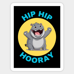 Hip Hip Hooray | Hippo Pun Sticker